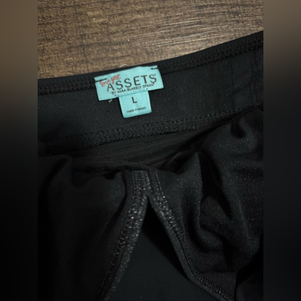 Spanx Assets by Sara Blakely One Piece Black Ruffle Halter Swim Dress L - Picture 4 of 9